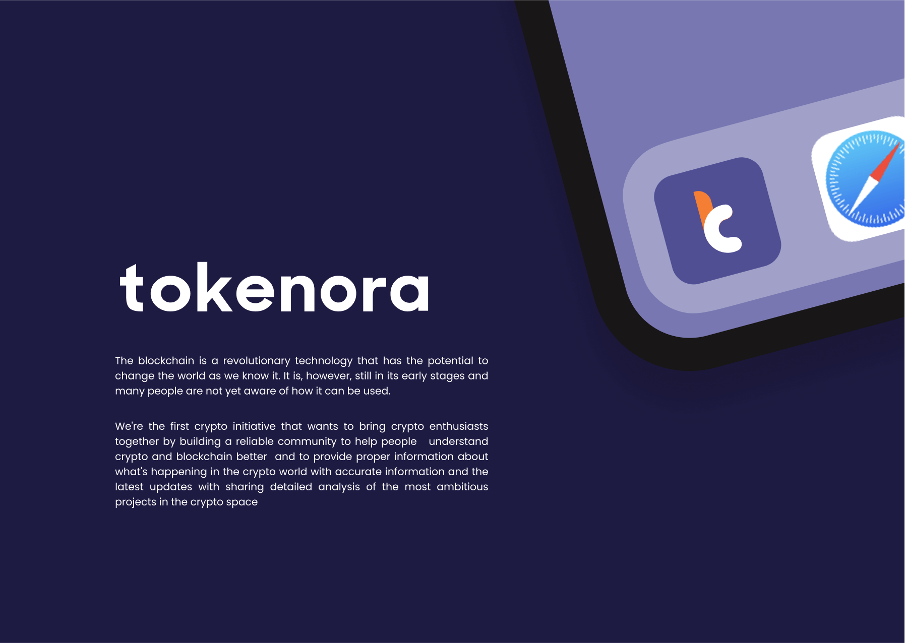 Tokenora product UI — key screens