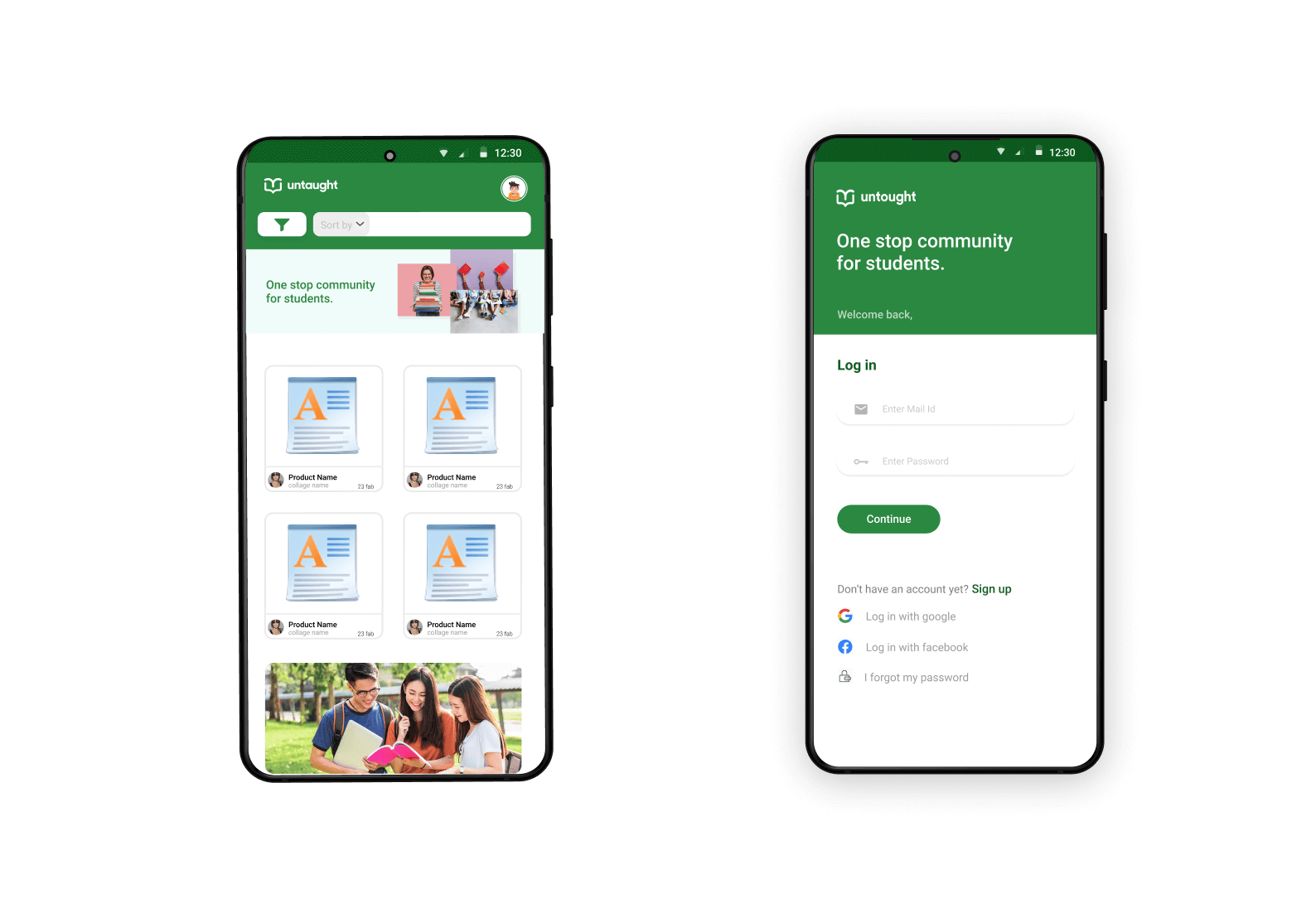 Untaught web app — responsive interface