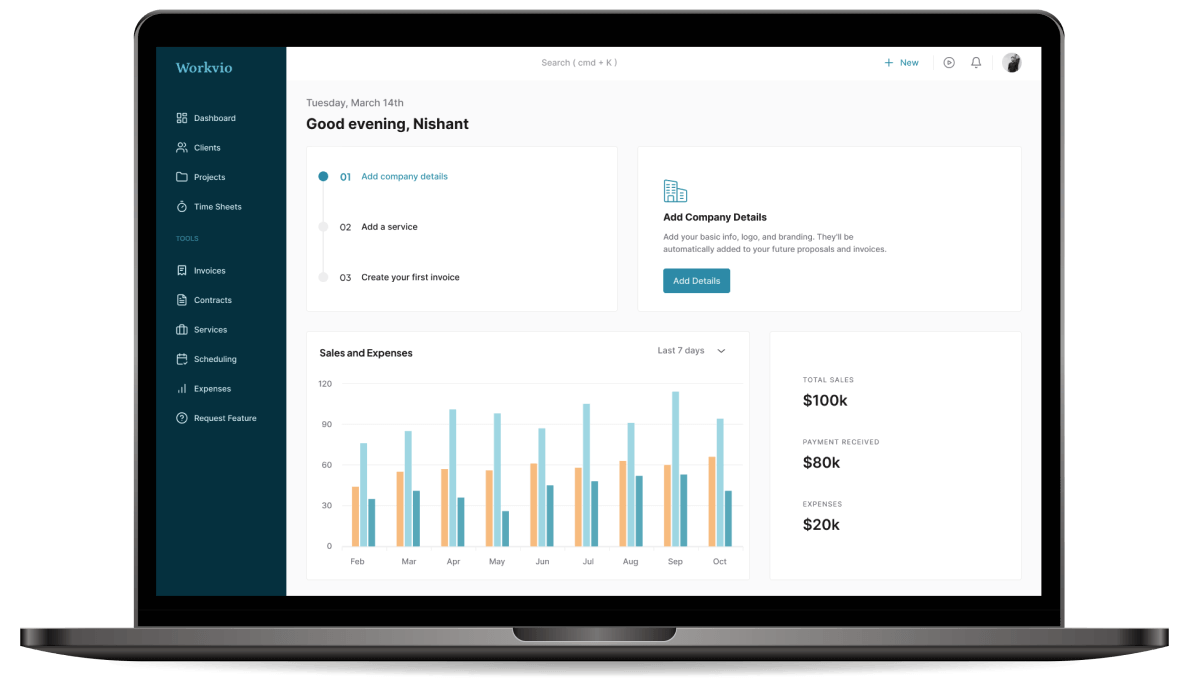 Workvio desktop interface